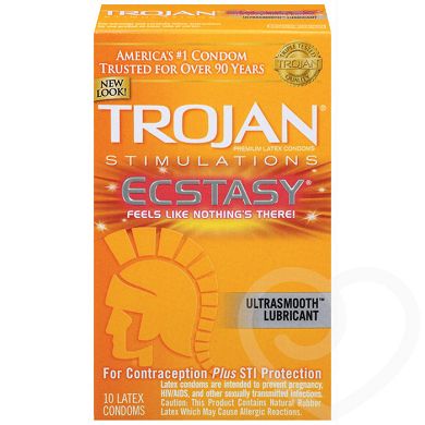 Trojan Ecstasy Kondome ?Ultra Ribbed? (10er Pack)