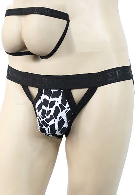 Eros Veneziani Safari-Herren-Jocks in schwarz/weiss