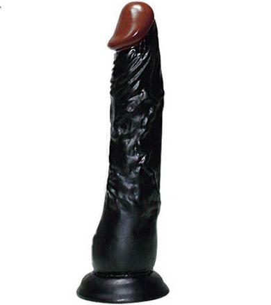 Soft Dildo Penis Nachbildung auf Saugfu (23cm) schwarz