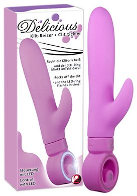 22 x 3,3 cm Silikonvibrator Delicious Klit Vibe mit LED