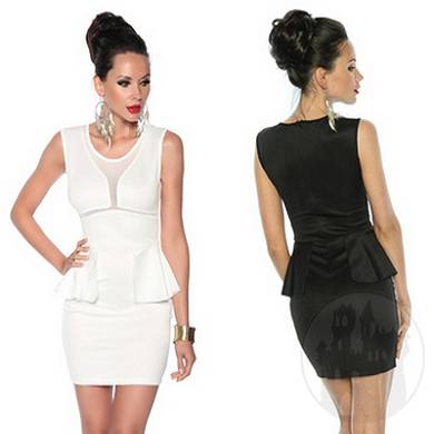 Cocktail-Kleid mit Netzeinsatz