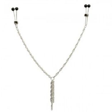 Nippelklemmen Onyx mit Bauchkette