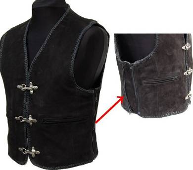 NUBUK CLUB LEDERWESTE LEDER WESTE KUTTE BIKER CHOPPER ROCKER CLUBWESTE