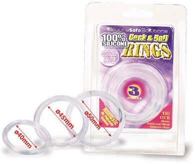 COCK & BALL RINGS Silicon clear 3er Set
