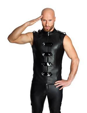 Wetlook Weste mit Lackeinstzen