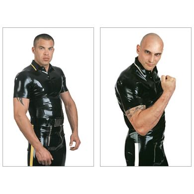 Latex Poloshirt mit Druckknpfen
