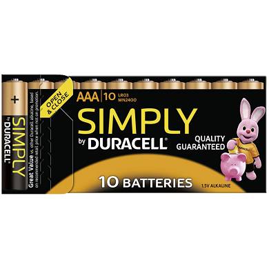 DURACELL SIMPLY-AAA MN2400/LR03 10ER Batterien Simply