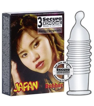 Secura Kondome Japan Rubber - mit Lustrillen - Inhalt: 3 Stck