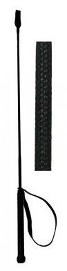 Reitgerte Springgerte Dressurgerte Klatsche schwarz 75 cm