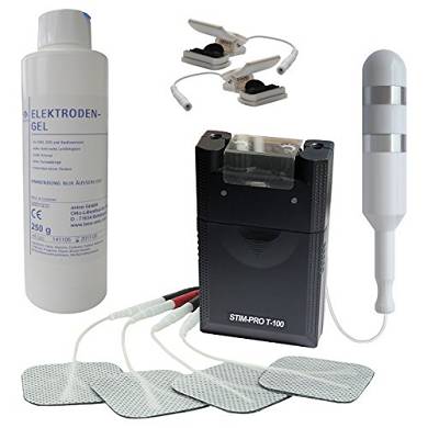 Estim Reizstrom Set. TENS Gerät T100. Vaginalsonde 03 mit Edelstahl Elektroden. Estim