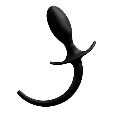 15 x 3,2 cm Shove Up Silicone Butt Plug mit Schwanz schwarz