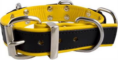 Halsfessel 4 D-Rings Yellow