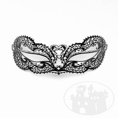 Venezianische Maske aus Metall mit Kristallsteinen