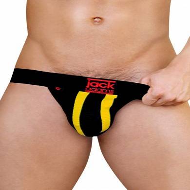 jackadams USA, Jack Adams USA, RACER Jockstrap black/yellow, schwarz/gelb (M)
