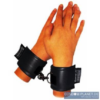 Soft-Leather-Bond-X Handgelenk-Fesseln schwarz