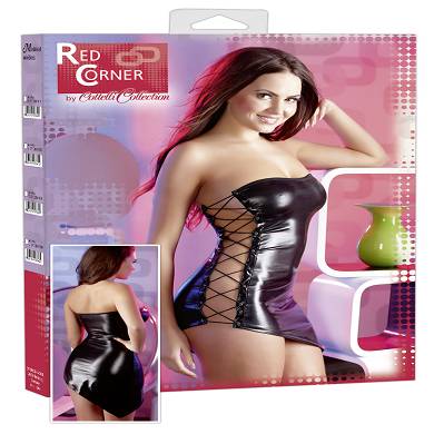 Wetlook Kleid mit seitlicher Schnrung