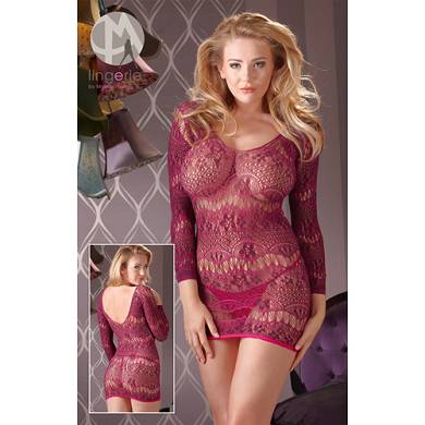 Netz-Kleid Violett S-L