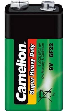 CAMELION 9V BLOCK BATTERIE MN1604 6F22 P7 HEAVY DUTY BATTERY TOP FÜR RAUCHMELDER