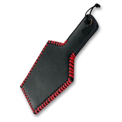 HardcoreDeLuxe - Leather Paddle Wide Heavy Grain black/red 35 cm