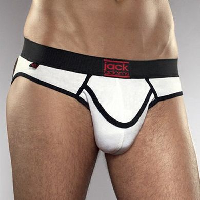 Jack Adams Army Fly Jock Brief white/black