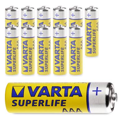 12x Varta AAA SuperLife Micro LR03 Batterie - 1200mAh 1,5V Super Life - 12 Stk