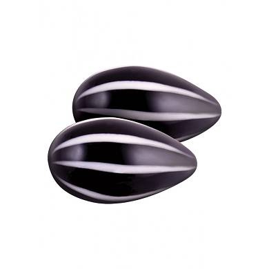 "Crystal" Glas Eier - 4 x 3 cm - in Schwarz/Wei