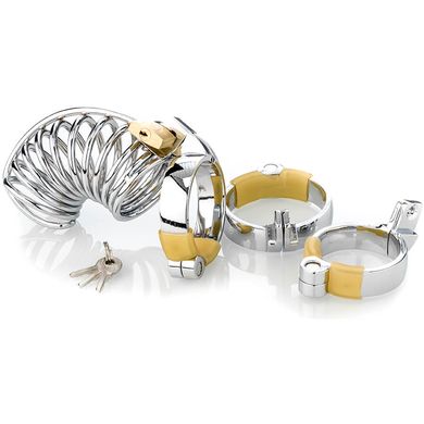 Cockstar Keuschheitskäfig - Gitter - mit 3 Ringen 40, 45, 50 mm silber