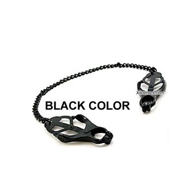 Japanische Kleeblattklemmen mit Kette schwarz oder silber