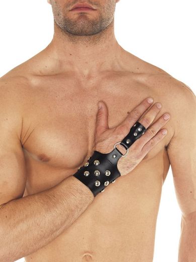 Leder Armband mit Mittelfinger
