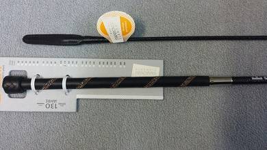 Döbert Dressurgerte Ledergriff schwarz zwei Reihen Strass bernstein 120 cm Gerte