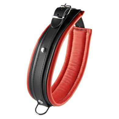 Halsband in Schwarz mit Rot