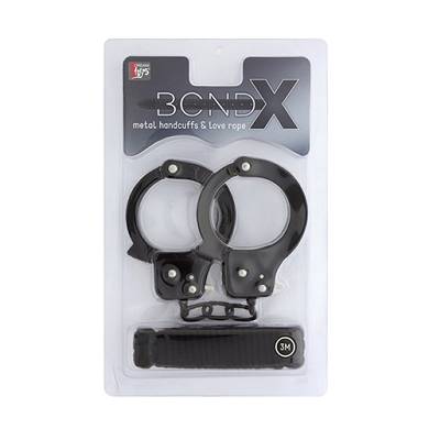 BondX Handschellen aus Metall und Liebesseil (3 m)