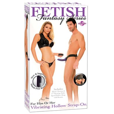 Fetish Fantasy - Vibrating Hollow Strap-On purple Umschnalldildo