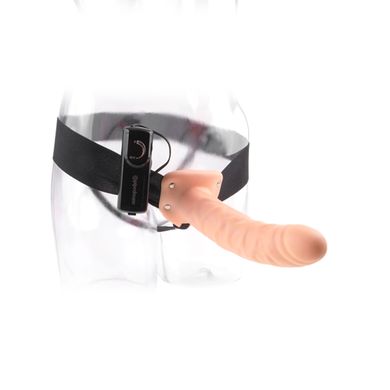 Hohles Strap-on Gurtzeug mit Vibrator - 23 cm