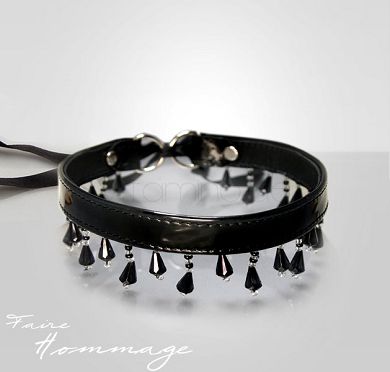 Faire Hommage Collier Perles Halsband mit Swarovski-Strass