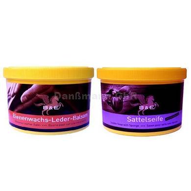Sattelseife 500 ml + Bienenwachs-Leder-Balsam 500 ml B & E Lederpflege,Fett