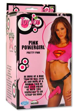 16 x 4 cm Pink Powergirl Umschnalldildo mit Vibration