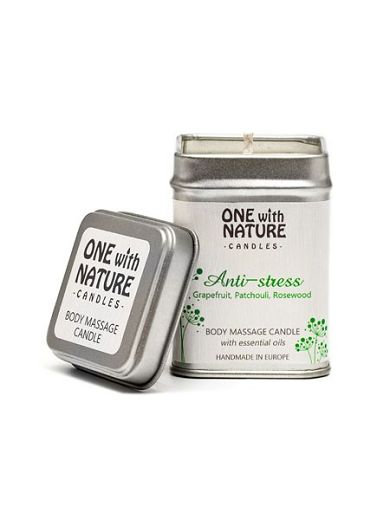 One With Nature Anti-Stress: Massagekerze (108g)