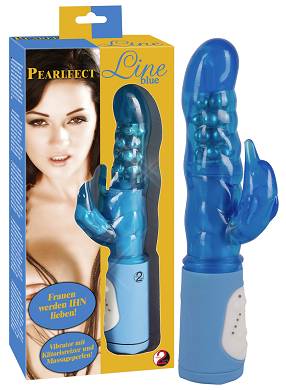 Blau-transparentfarbener Perlenvibrator