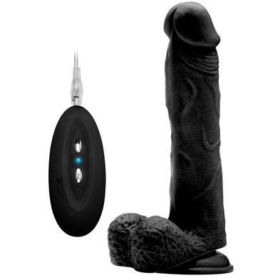 23,5 x 4,5 cm REALROCK Vibrator - mit Hoden black