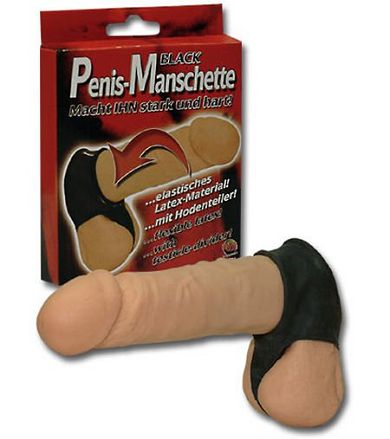 Penis-Manschette mit Hodenteiler (schwarz)