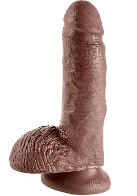18 x 4 cm Dildo King Cock 7 Inch with balls brown