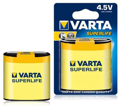 10 Stück Flachbatterie 3R12 4,5V Varta Superlife Typ 2012 Zink-Kohle