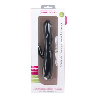 Aufladbarer Vibrator Tulpe in Schwarz