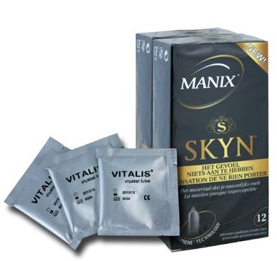 24 Mates (Manix) SKYN - latexfreie Kondome aus SensoprèneTM + 3 x Vitalis Gleitgel