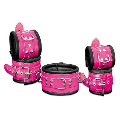 Fesselset Essential breit pink/schwarz