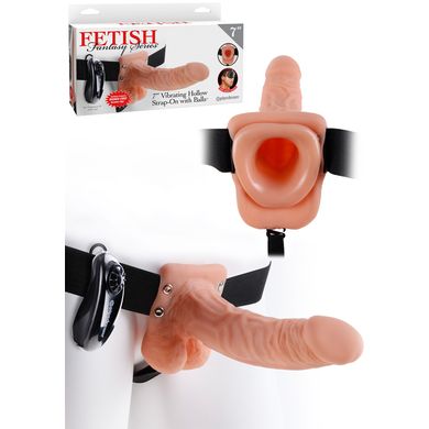 18,9 x 4,3 cm Fetish Fantasy - Vibrating Hollow Strap-On with Balls flesh Umschnallvibrato