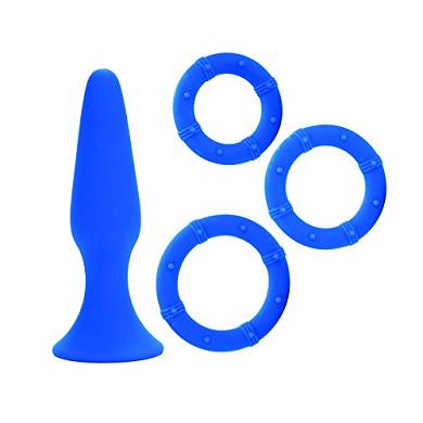 Posh Silicone Performance Kit - Silikon-Dildo plus Penisringe - Blau