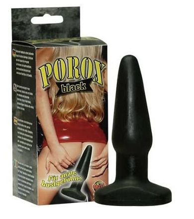 Porox Black Analstpsel mit Saugfu in Schwarz
