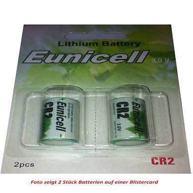 2 x CR2 3V Lithium Batterie auf 1 Blistercard a 2 Stück Eunicell